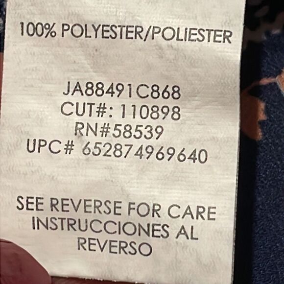 Medium Speechless Bohemian navy ivory cold shoulder v-neck lined shirt top tunic - Picture 11 of 13